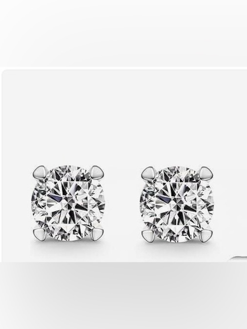 New Elegant Simulated Diamond & Sterling Silver Stud Earrings